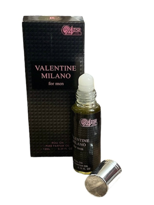 Valentine Milano for men roll on pure parfum Alcohol-Free Oil Perfume 12ml.