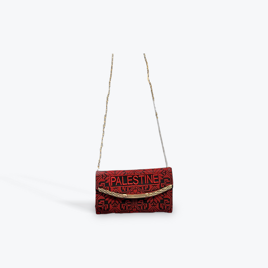 Palestinian Tatreez Clutch with Chain Strap