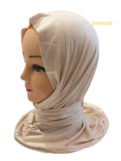 Kuwaiti tabaqia 1-Piece (one piece) very soft stetchable cotton Hijabs