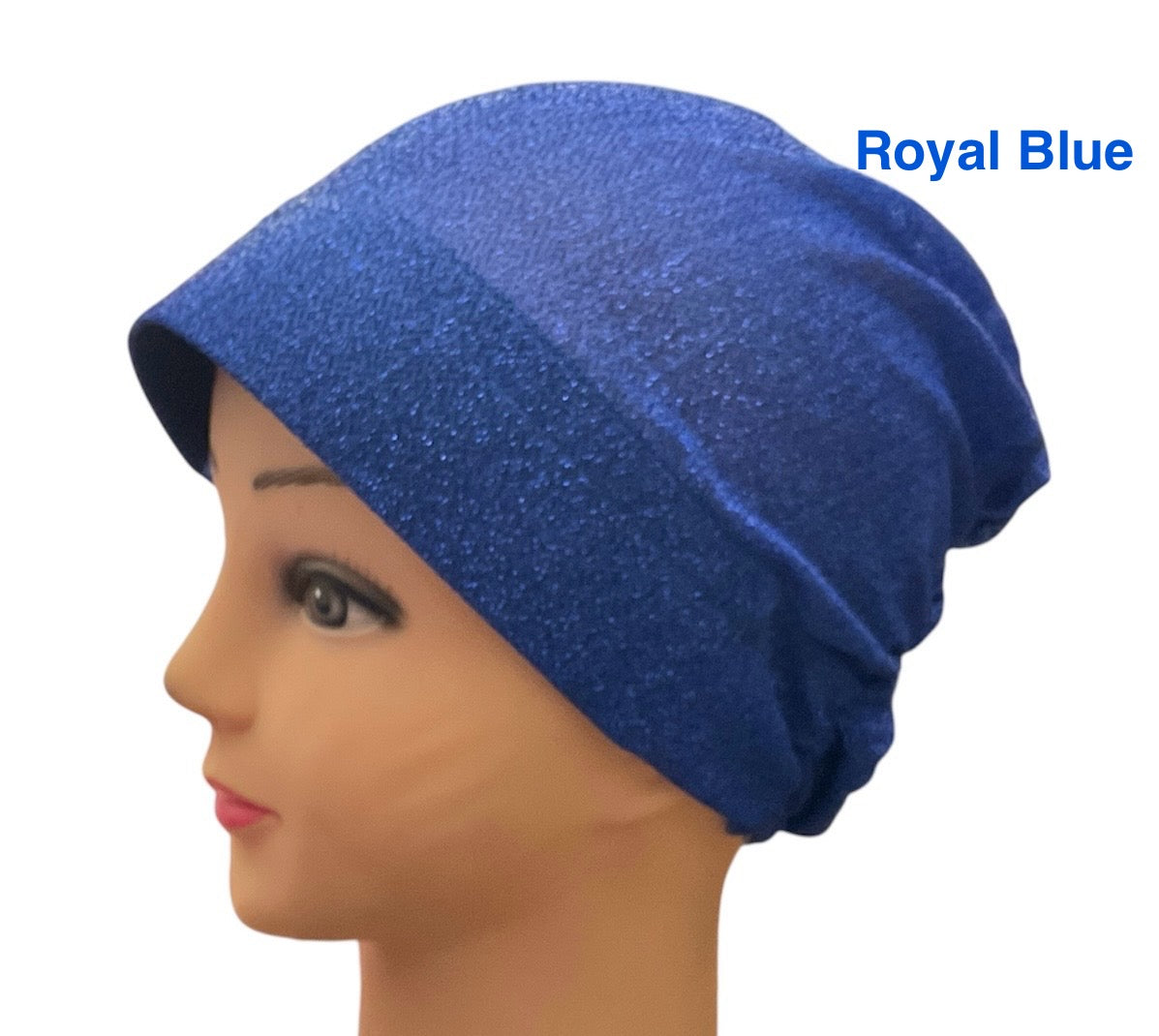 Shiny sparkle Turban Padded Under Scarf Cap / Full Bonnet cover , Hard Front Style made in Kuwait