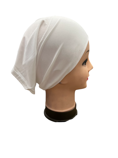 Off-White Lycra Stretchy Tube Undercap Hijab Under Scarf