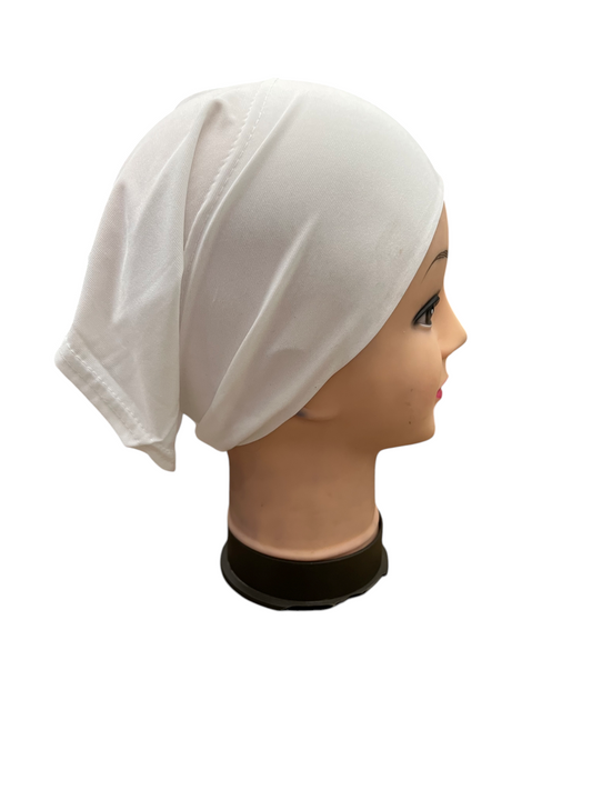 Off-White Lycra Stretchy Tube Undercap Hijab Under Scarf