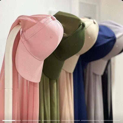 Chiffon Shawl Baseball Cap Solid Color Head Wraps Turban Sun Hats Casual Headscarf Golf Visor Hat For Women