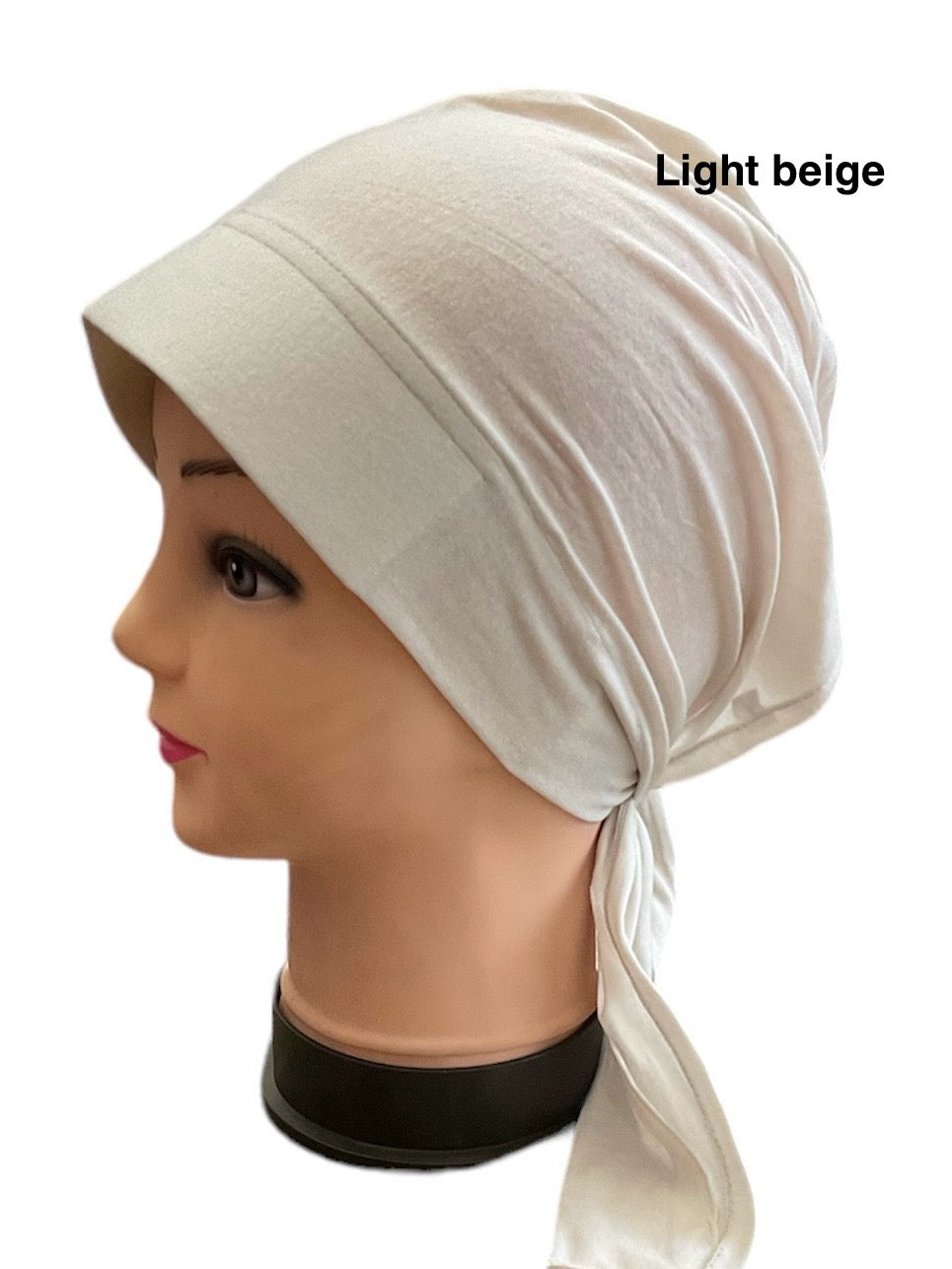 Turban Padded Under Scarf Cap with Tie in the Back / Bonnet cover , 100% Cotton, Hard Front Style made in Kuwait