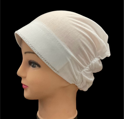 Turban Padded Under Scarf Cap / Full Bonnet cover , 100% Cotton, Hard Front Style made in Kuwait