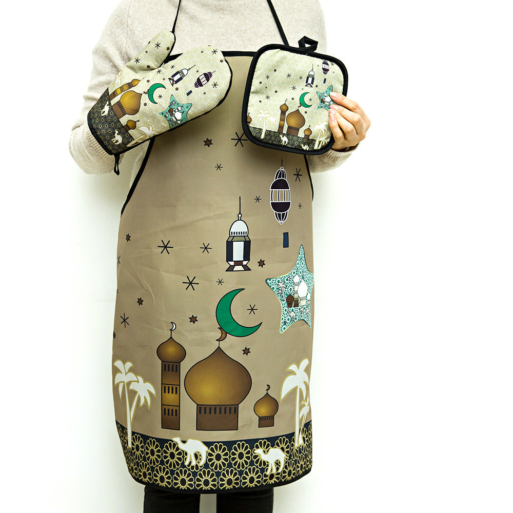 Kitchen Set: Apron, Oven Mitt and Pot Holder