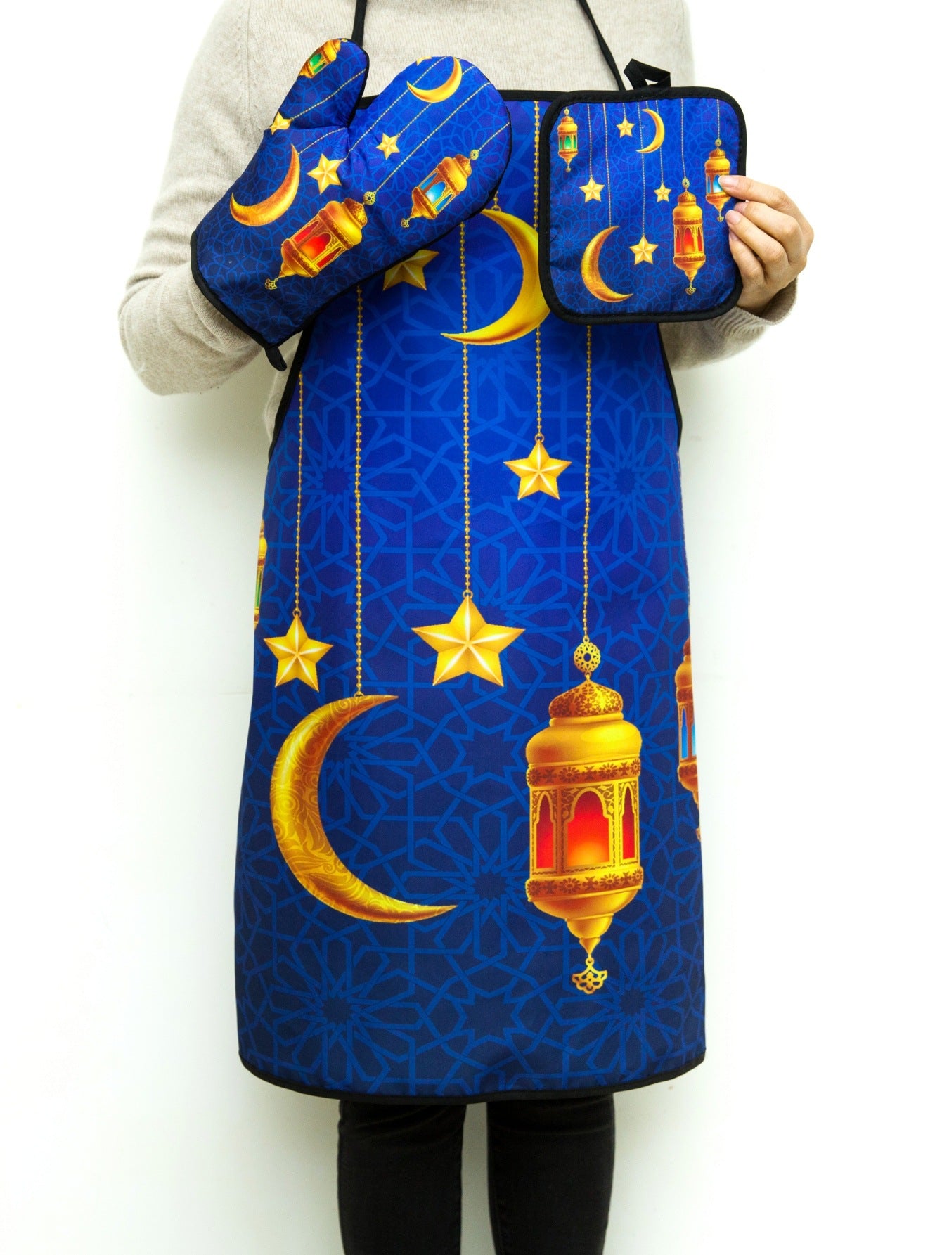 Kitchen Set: Apron, Oven Mitt and Pot Holder