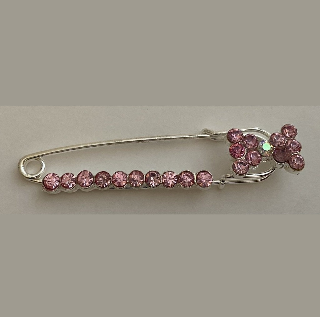 Bow Sparkle Pin Back Safety Pins