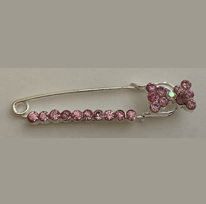 Bow Sparkle Pin Back Safety Pins