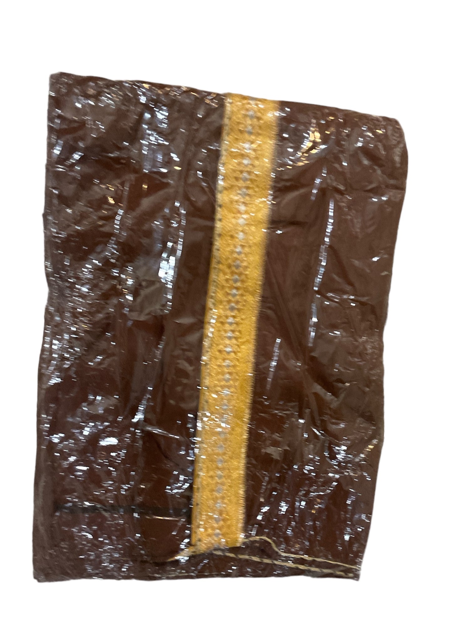 Traditional Brown Arab Bisht Worn Over Thowb.