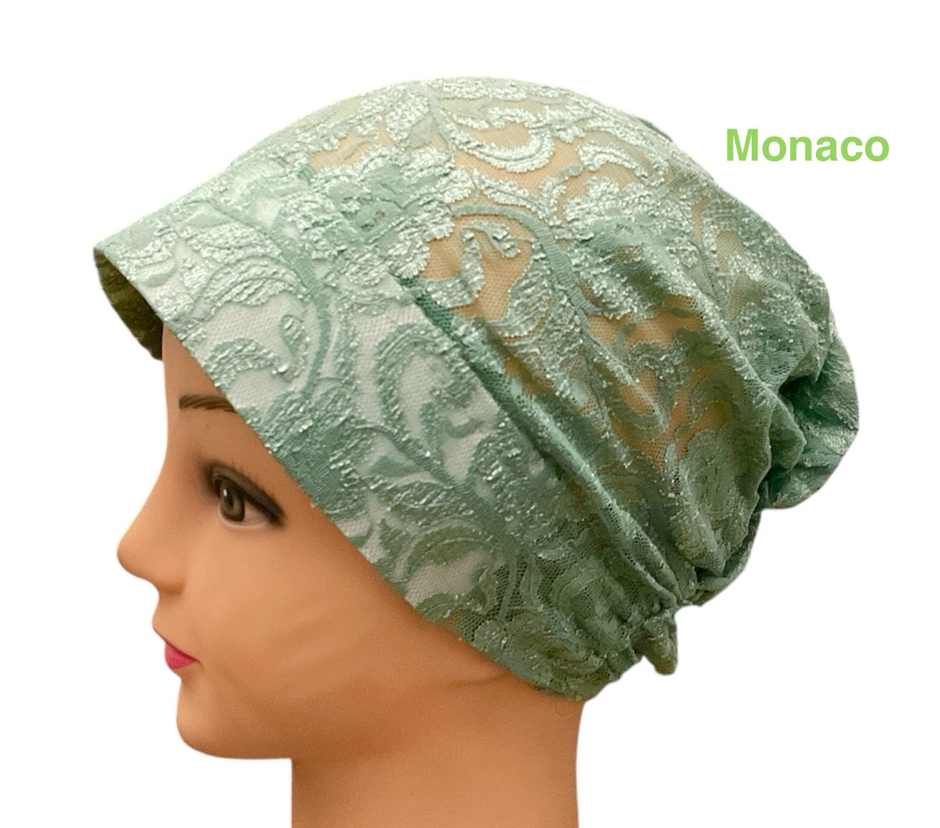 Lace Turban Padded Under Scarf Cap / Full Bonnet cover , Hard Front Style made in Kuwait