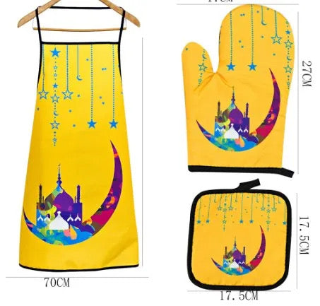 Kitchen Set: Apron, Oven Mitt and Pot Holder