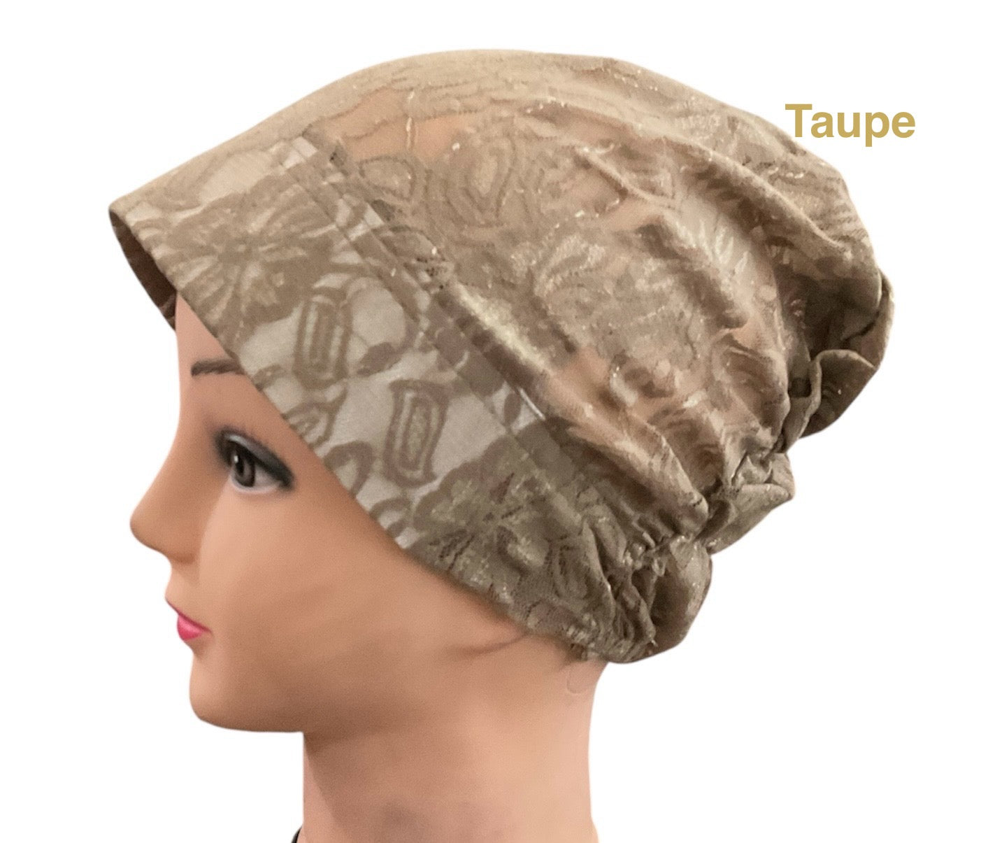 Lace Turban Padded Under Scarf Cap / Full Bonnet cover , Hard Front Style made in Kuwait