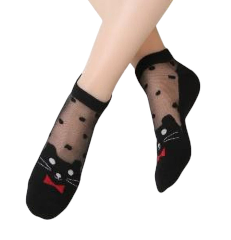 Cotton / Nylon Short Socks Flower design