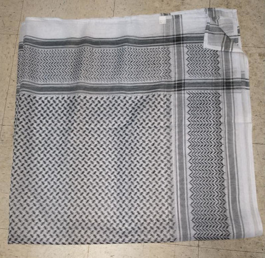 Gray and White keffiyeh or Shemagh