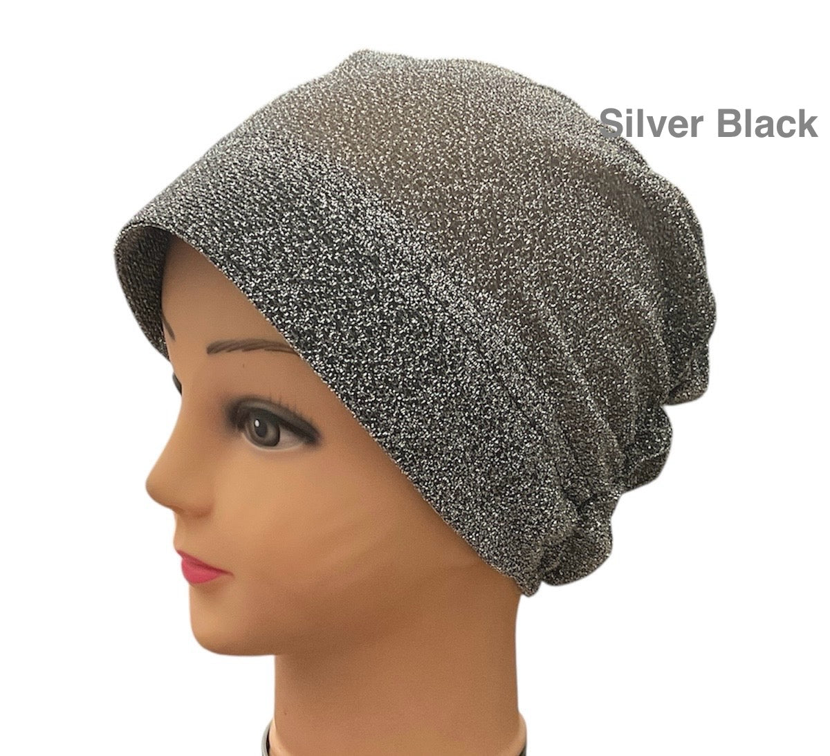Shiny sparkle Turban Padded Under Scarf Cap / Full Bonnet cover , Hard Front Style made in Kuwait