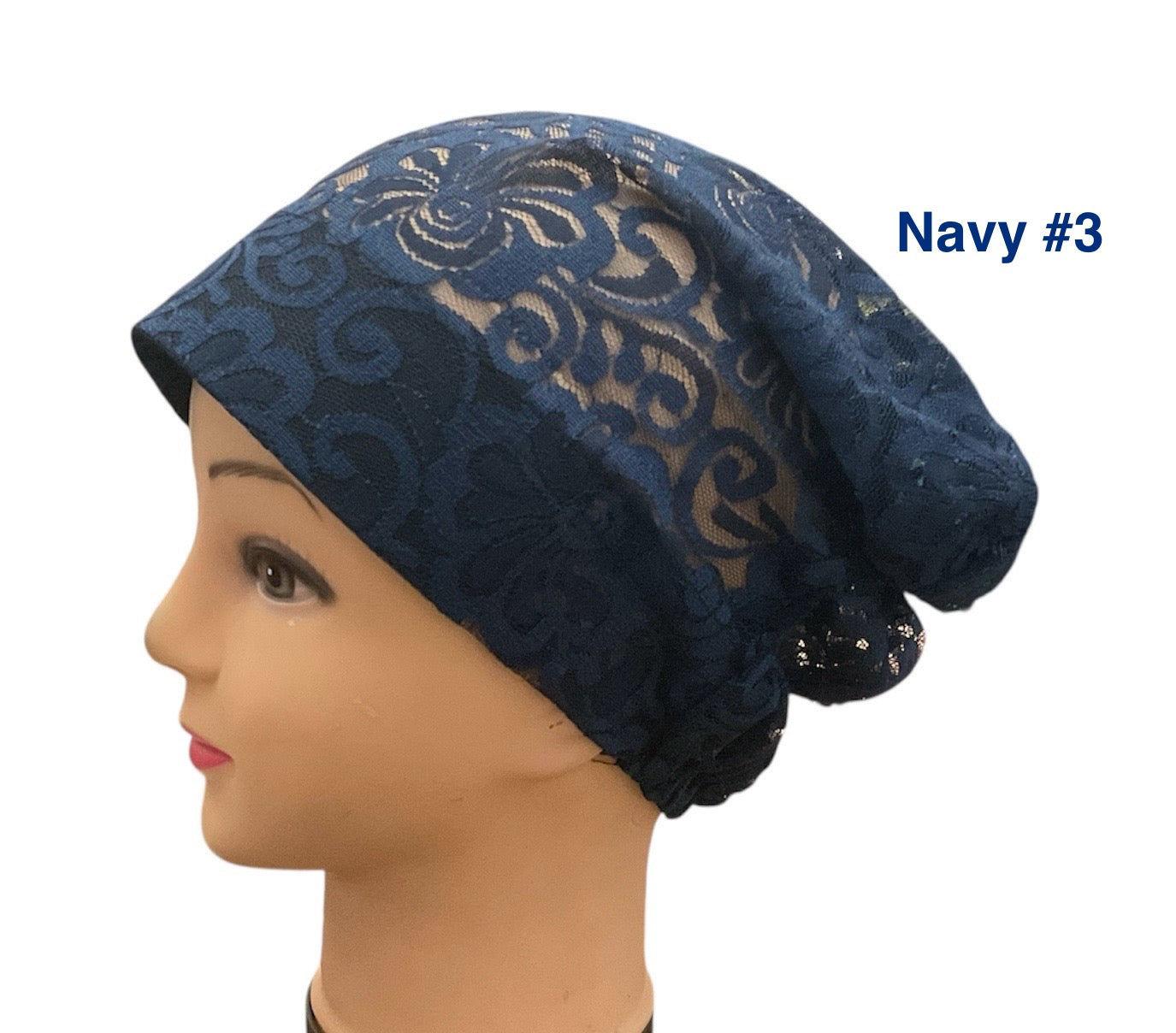 Lace Turban Padded Under Scarf Cap / Full Bonnet cover , Hard Front Style made in Kuwait