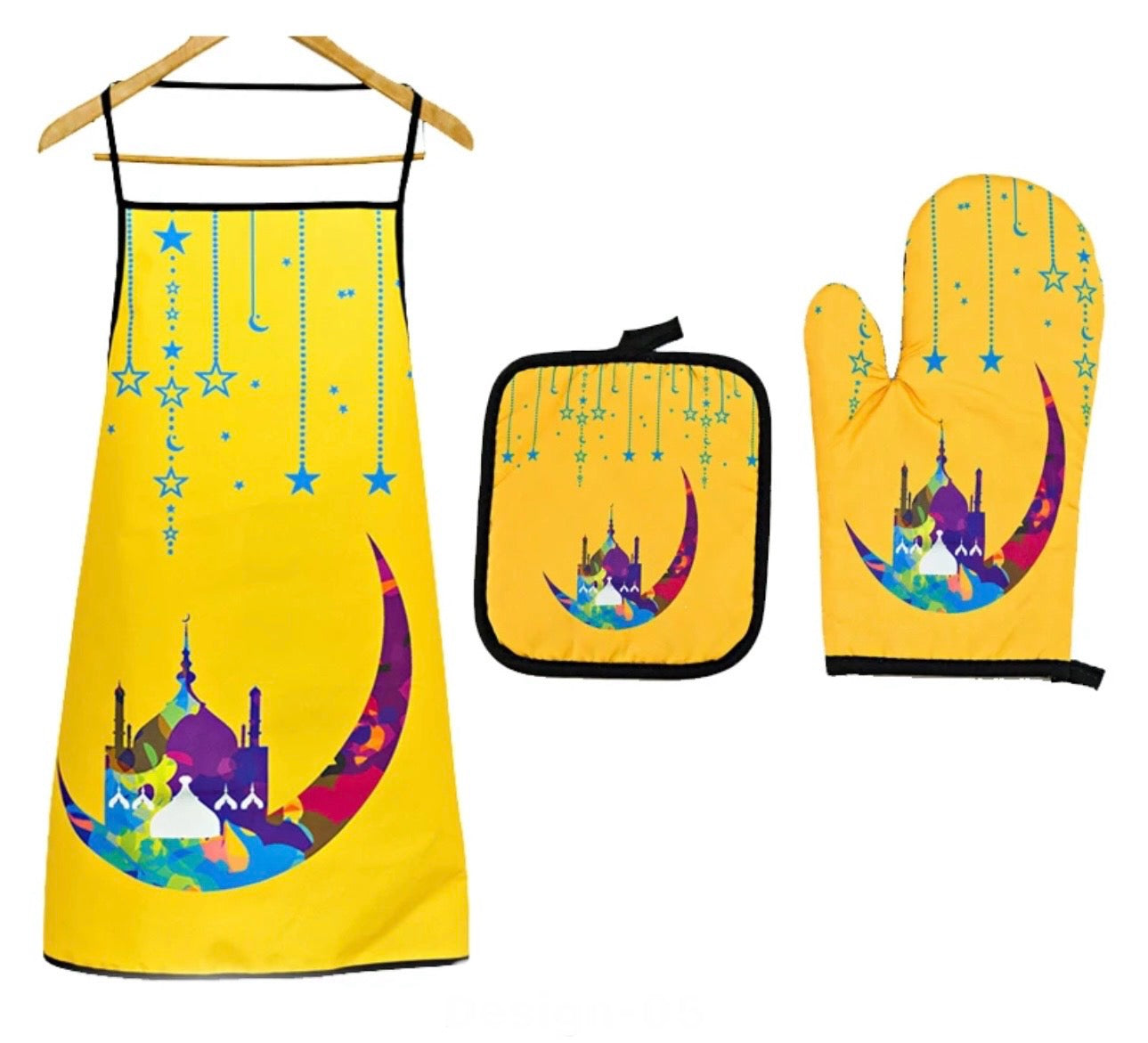 Kitchen Set: Apron, Oven Mitt and Pot Holder