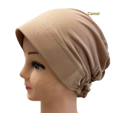 Turban Padded Under Scarf Cap / Full Bonnet cover , 100% Cotton, Hard Front Style made in Kuwait