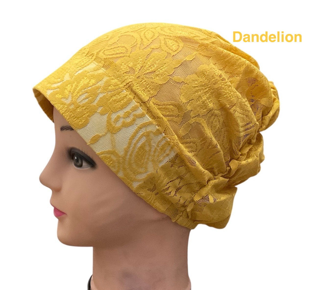 Lace Turban Padded Under Scarf Cap / Full Bonnet cover , Hard Front Style made in Kuwait
