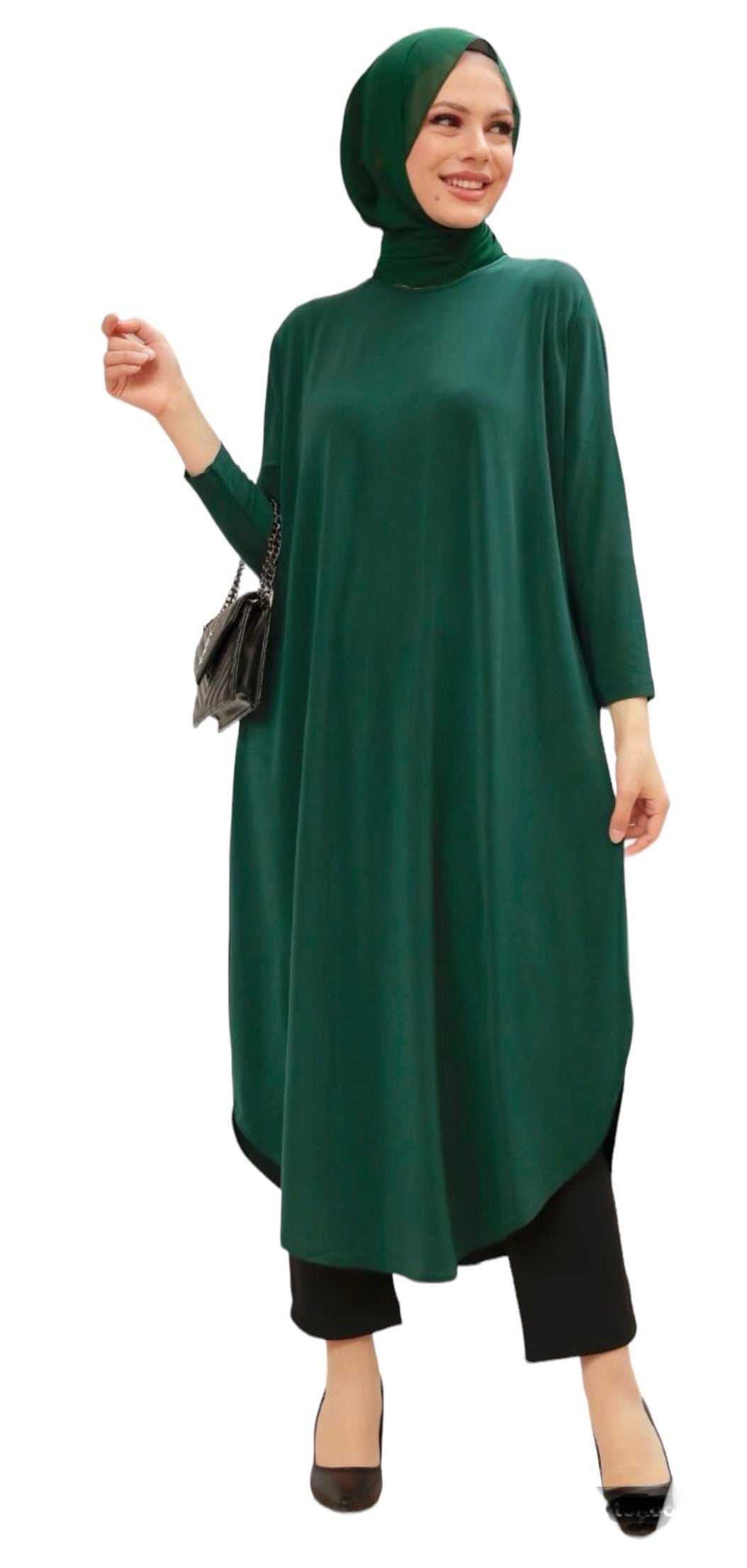 Turkish Stretchy Sporty short Abaya (Tunic) free size