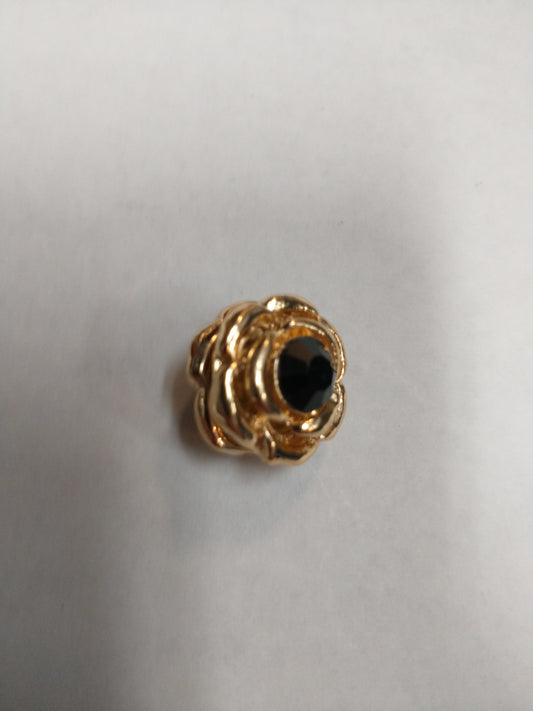 Gold and Black Flower Magnetic Pin for Hijab