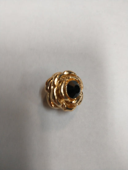 Gold and Black Flower Magnetic Pin for Hijab