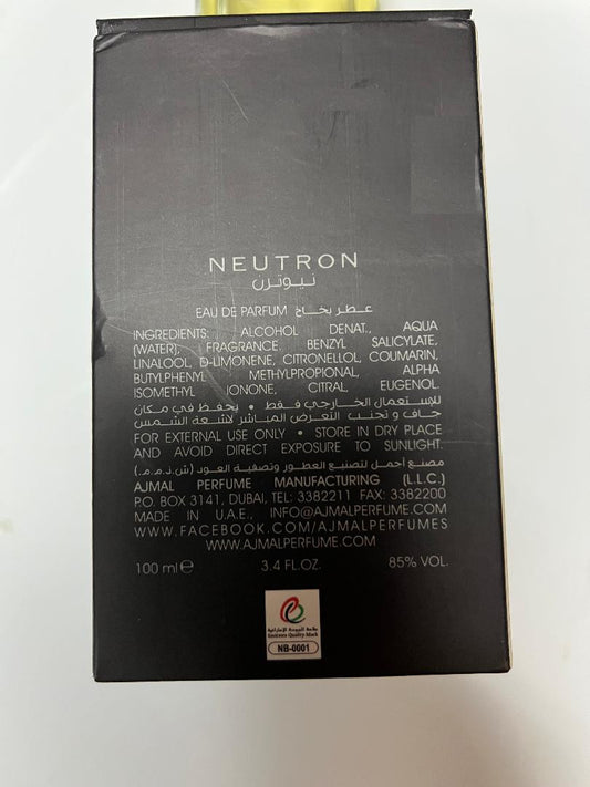 Neutron for Men EDP - Eau De Parfum 100ML (3.4 oz) - From Ajmal.