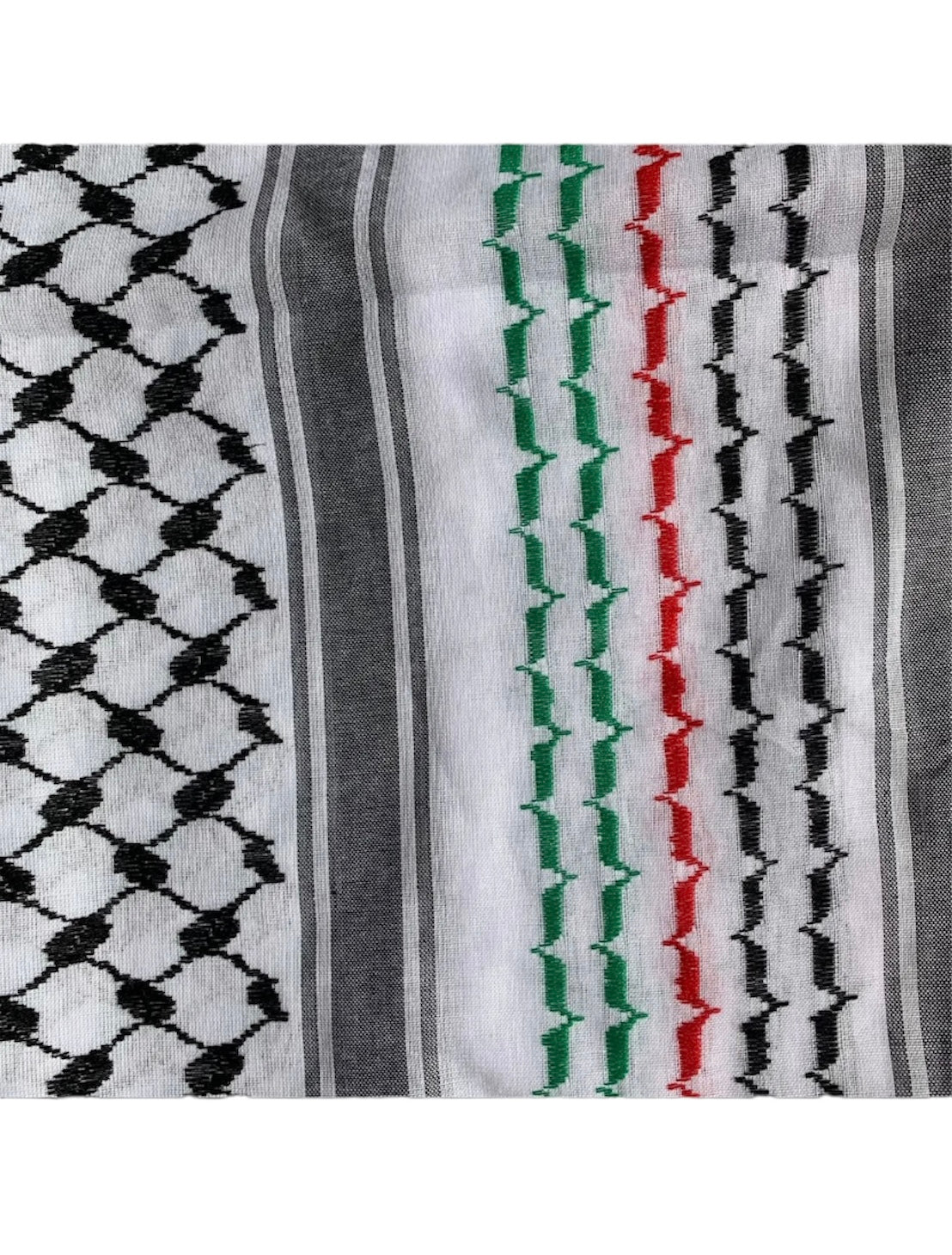 Black, Green, Red and White keffiyeh or Shemagh