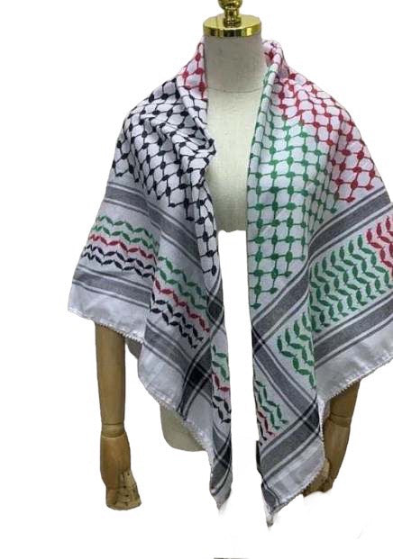 Black, Green, Red and White keffiyeh or Shemagh