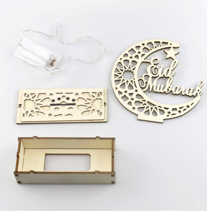 Laser Cut Ramadan Decorations Wooden Ornaments with LED Lights Style 7 Eid Mubarak Middle Eastern Boutique
