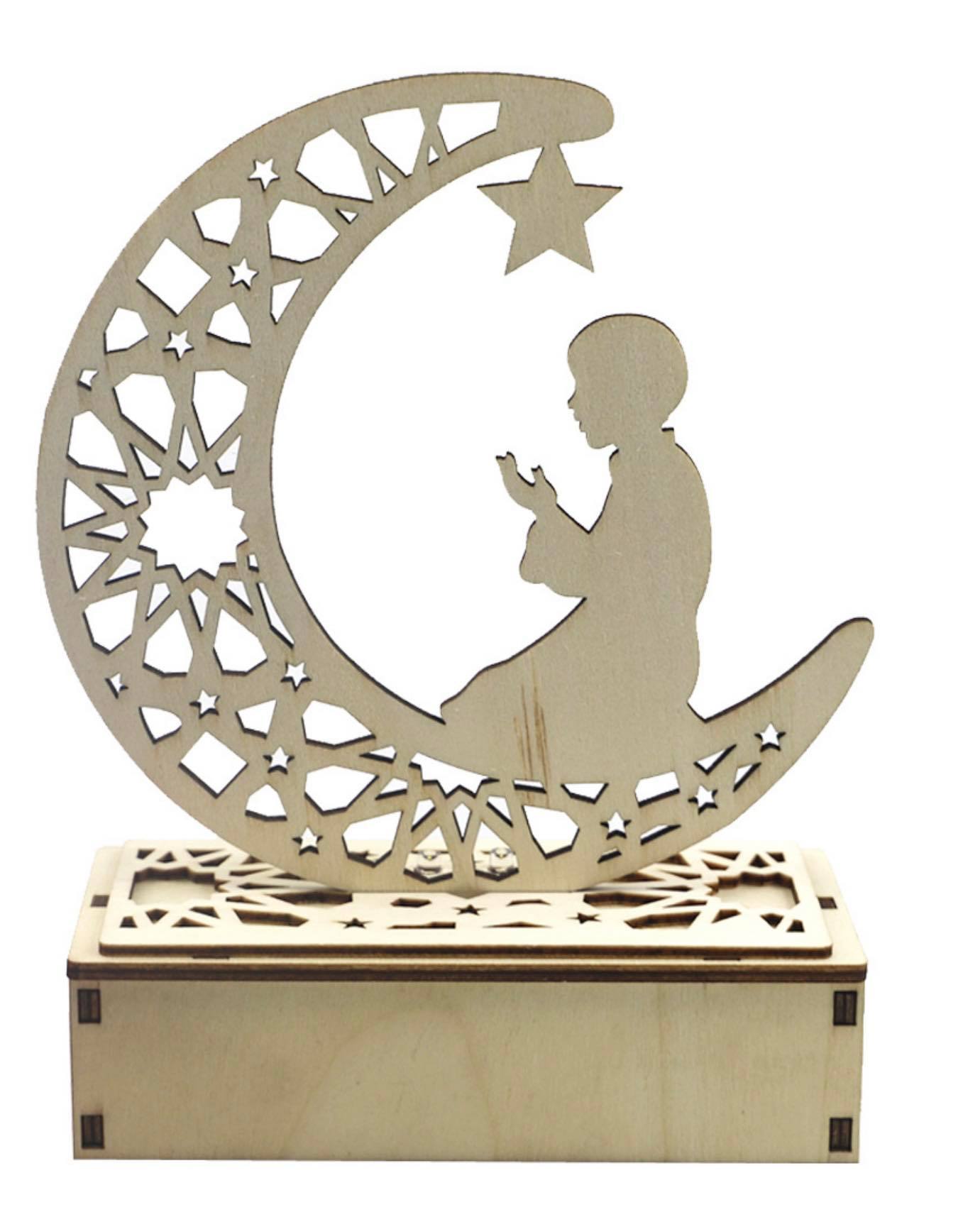 Laser Cut Ramadan Decorations Wooden Ornaments Style 6 Prayer boy Middle Eastern Boutique