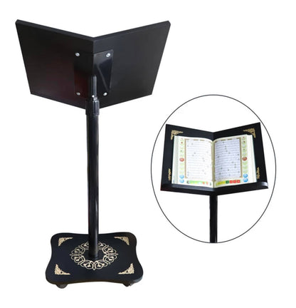 Adjustable Muslim Quran Book Holder Pen Stand or Lectern for Convenient Reading (Black) Middle Eastern Boutique