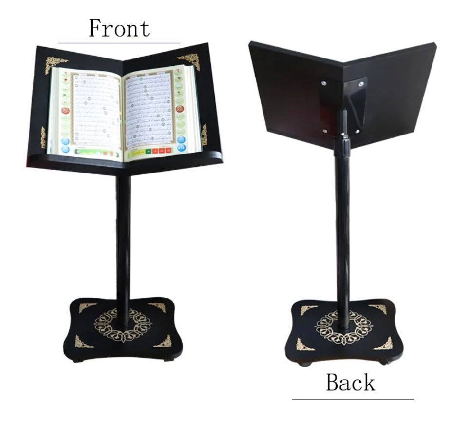 Adjustable Muslim Quran Book Holder Pen Stand or Lectern for Convenient Reading (Black) Middle Eastern Boutique