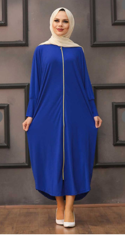 Turkish Stretchy Sporty Abaya with Open Front / Zipper Middle Eastern Boutique