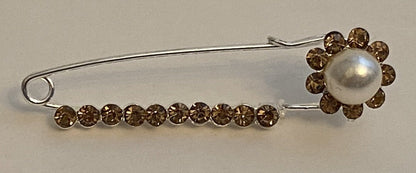 Pearl Circle Sparkle Pin Back Safety Pins Middle Eastern Boutique