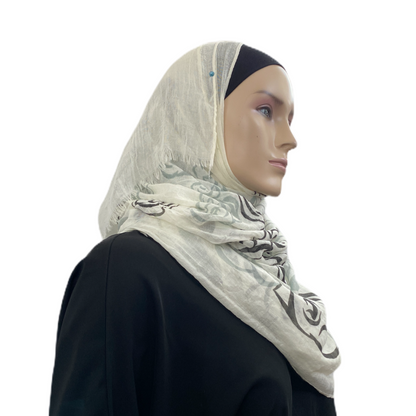 Cotton Scarf with Printed Design Middle Eastern Boutique