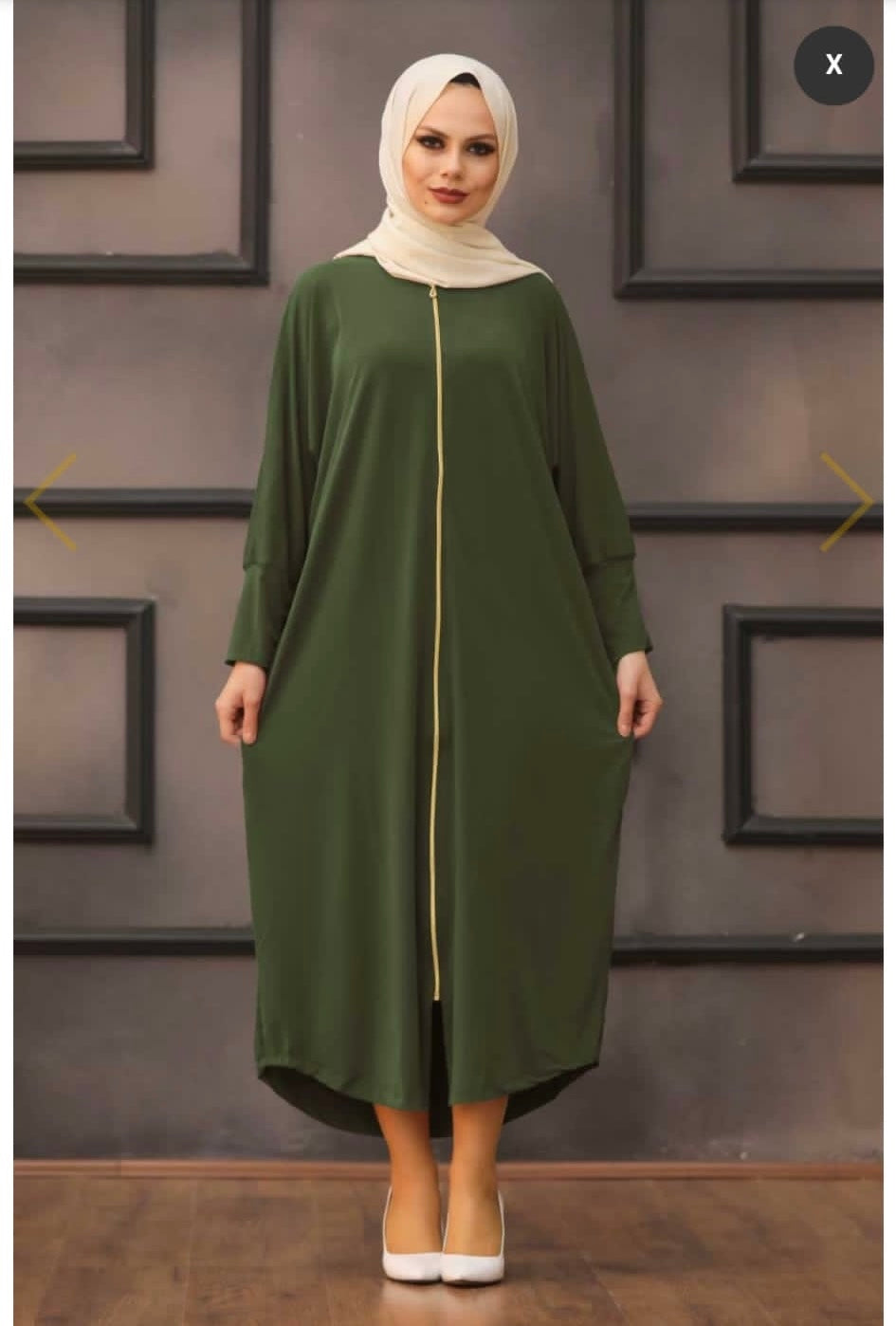 Turkish Stretchy Sporty Abaya with Open Front / Zipper Middle Eastern Boutique