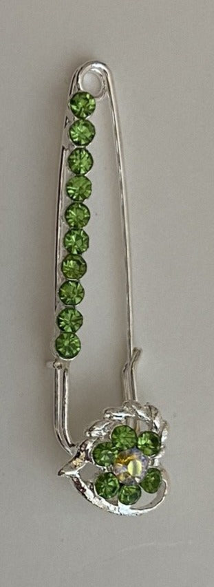 Twisted Heart Sparkle Pin Back Safety Pins Middle Eastern Boutique