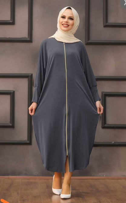 Turkish Stretchy Sporty Abaya with Open Front / Zipper Middle Eastern Boutique