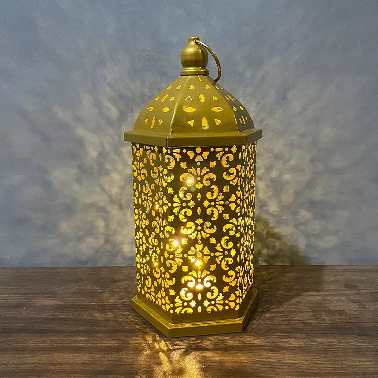 Ramadan Decorations Table Decor Lantern with Flickering LED Eid Mubarak  Lantern with LED Decorative Hanging Lantern – Middle Eastern Boutique