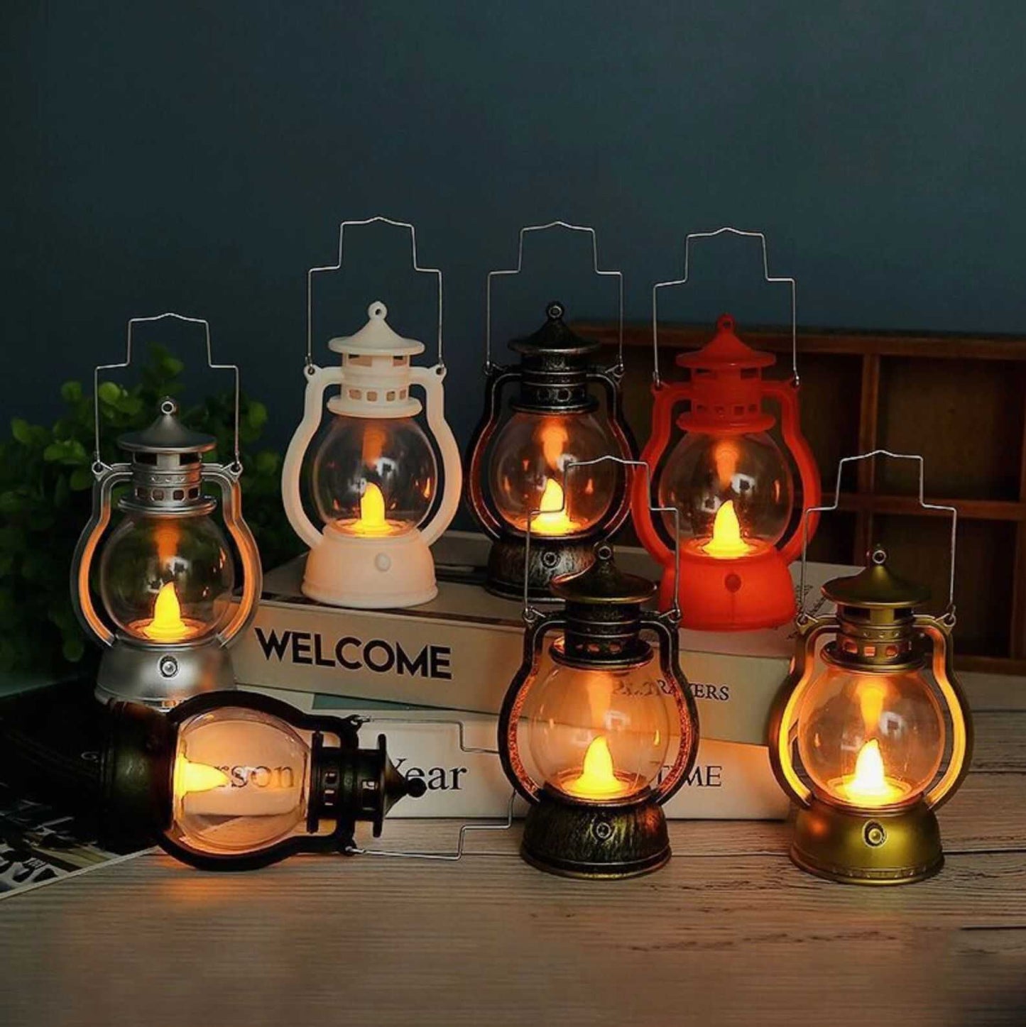 Holiday lighting mini Led Retro Oil Lamp Child Gift Ramadan Home Room Desktop Decoration Fairy Lights, 1Set Middle Eastern Boutique