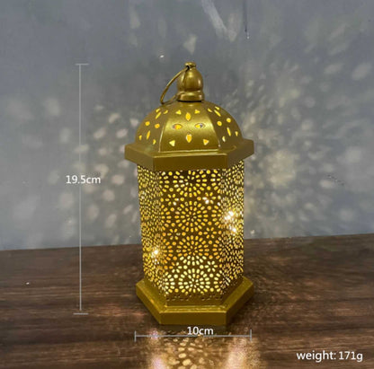 Ramadan Decorations Table Decor Lantern with Flickering LED Eid Mubarak Lantern with LED Decorative Hanging Lantern Middle Eastern Boutique