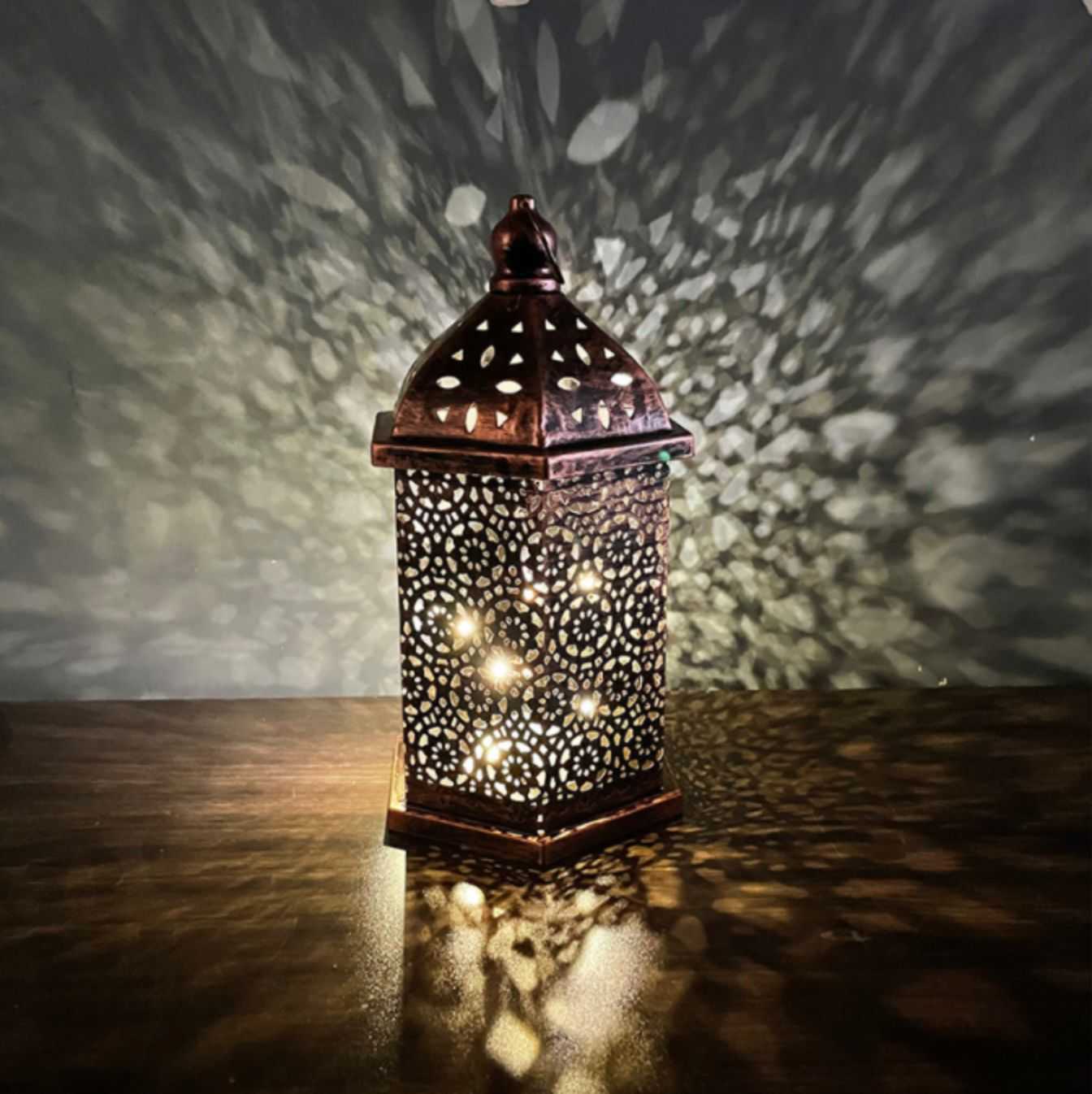 Eid Mubarak Wooden Lantern Decoration Ramadan Wood Tabletop Decor