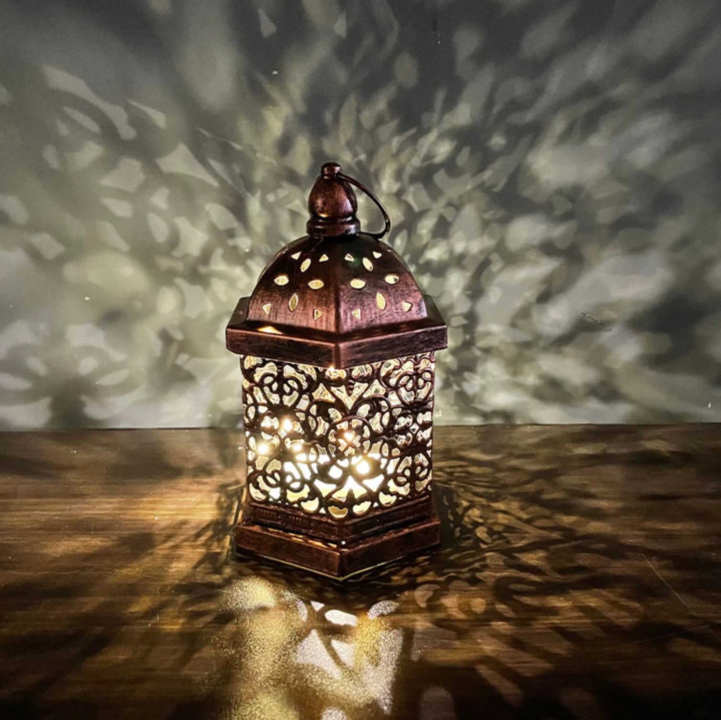 Ramadan Decorations Table Decor Lantern with Flickering LED Eid Mubarak Lantern with LED Decorative Hanging Lantern Middle Eastern Boutique