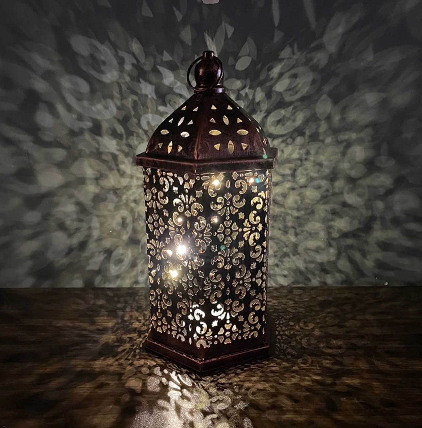 Ramadan Decorations Table Decor Lantern with Flickering LED Eid Mubarak Lantern with LED Decorative Hanging Lantern Middle Eastern Boutique