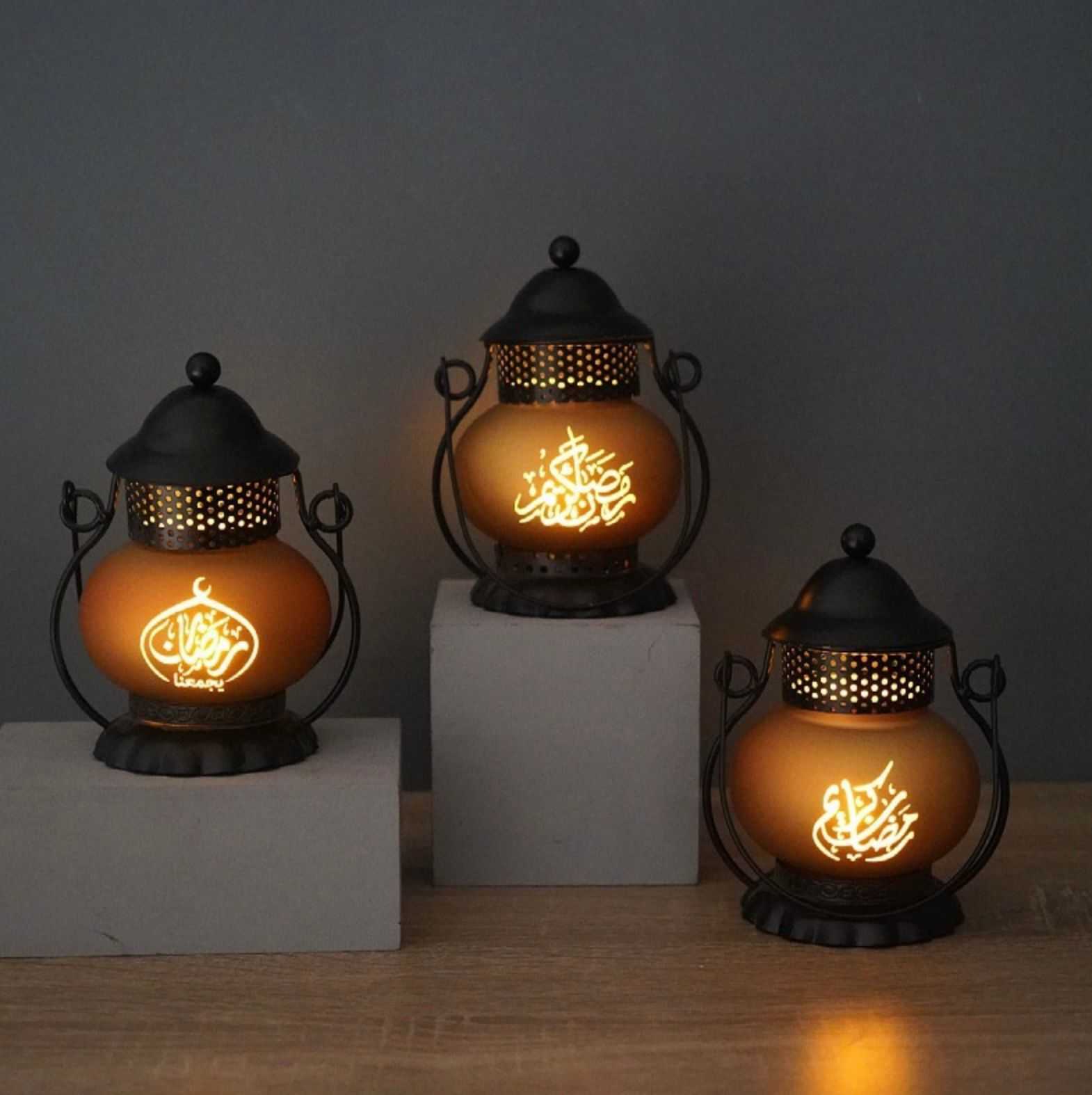Copy of Ramadan led wrought iron lantern Eid Mubarak Ramadan lantern party theme decoration ornaments Middle Eastern Boutique