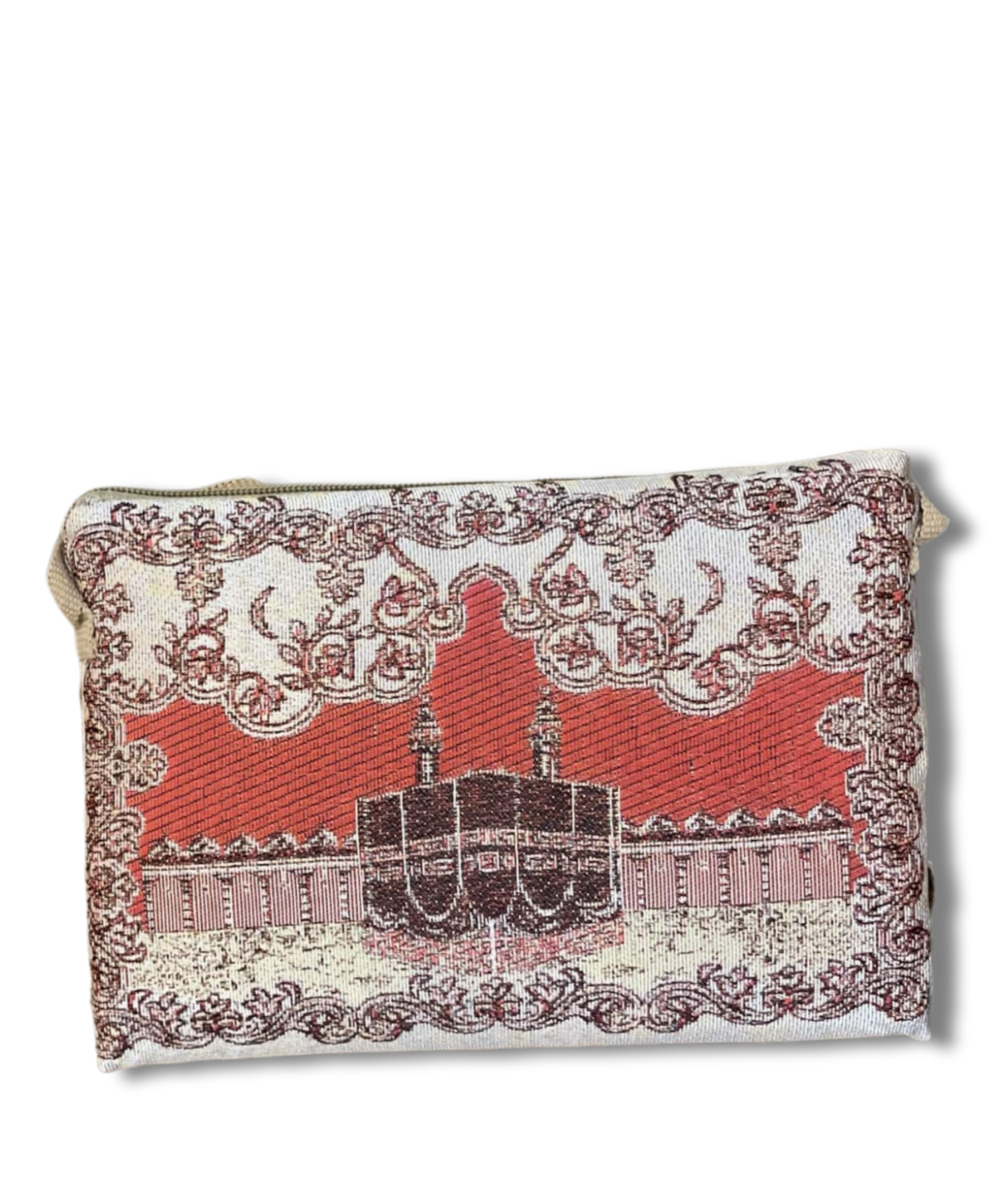 Muslim Prayer Mat or Prayer Rug in a Travel Carry Bag with Mecca Al Kaaba Style. Middle Eastern Boutique