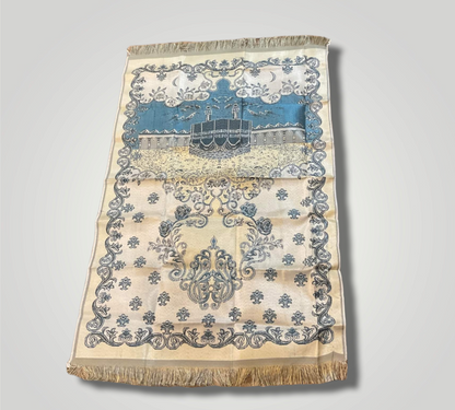 Muslim Prayer Mat or Prayer Rug in a Travel Carry Bag with Mecca Al Kaaba Style. Middle Eastern Boutique