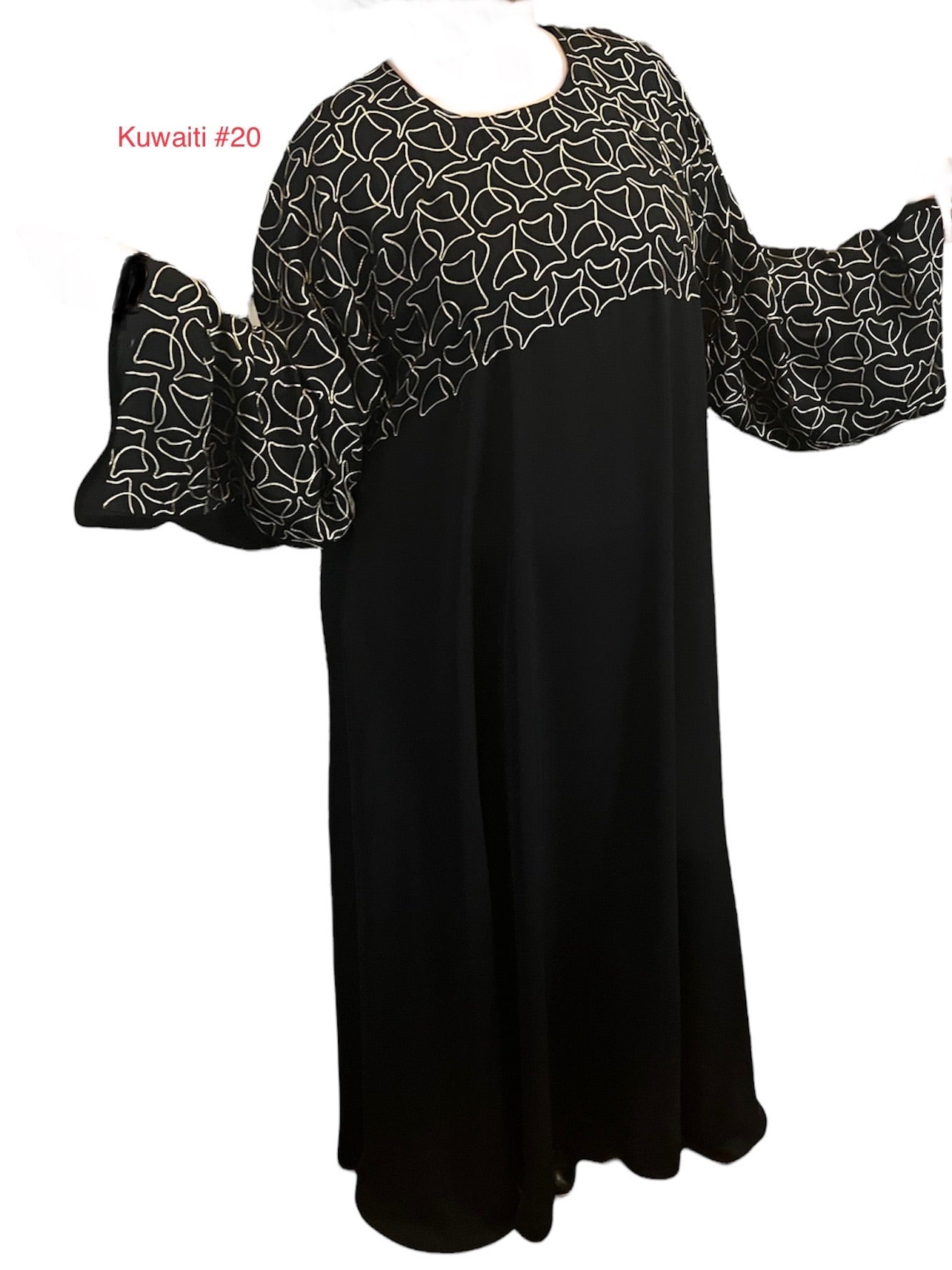 Black Kuwaiti Abayas Variants 17-32 Middle Eastern Boutique